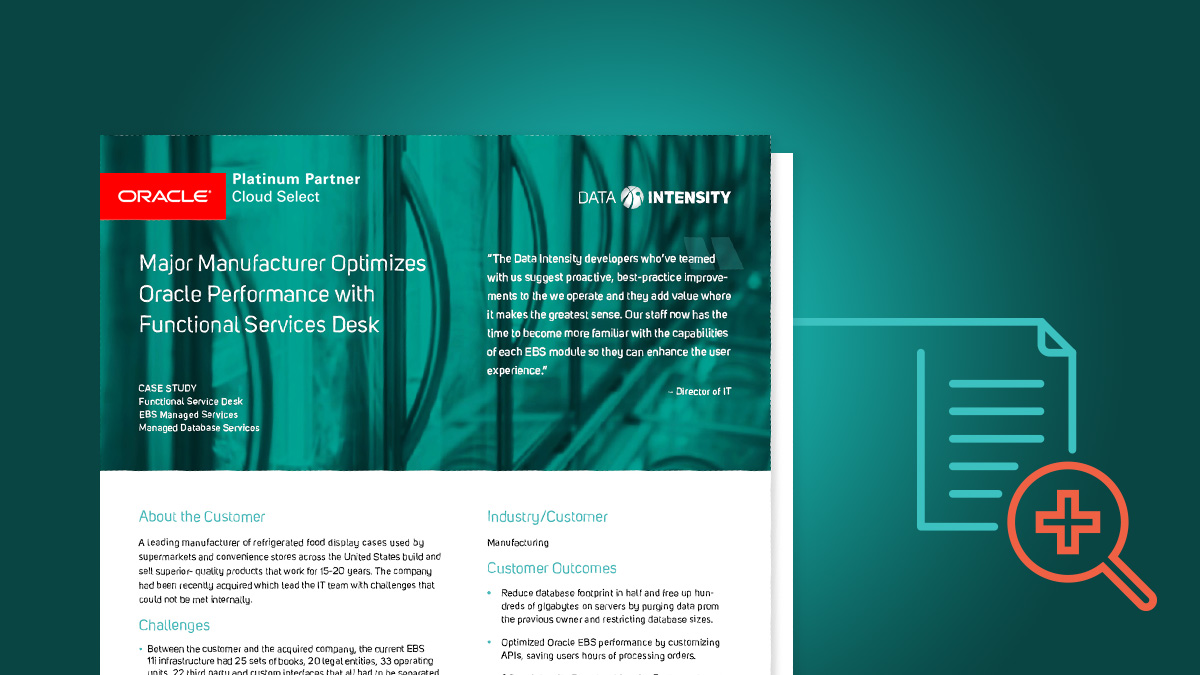 Major Manufacturer Optimizes Oracle Performance with Functional Services Desk