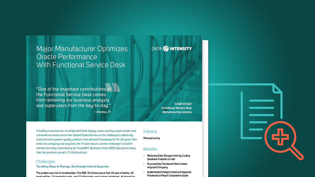 Major Manufacturer Optimizes Oracle Performance With Functional Service Desk