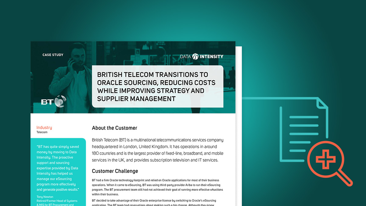 British Telecom Transitions to Oracle Sourcing, Reducing Costs While Improving Strategy and Supplier Management